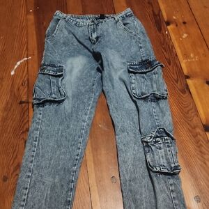 Denim Cargo Jeans